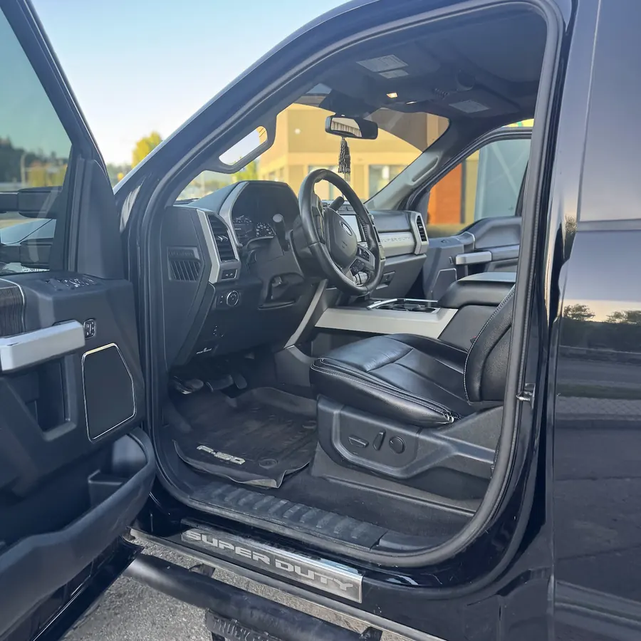 Clean pickup truck cab interior